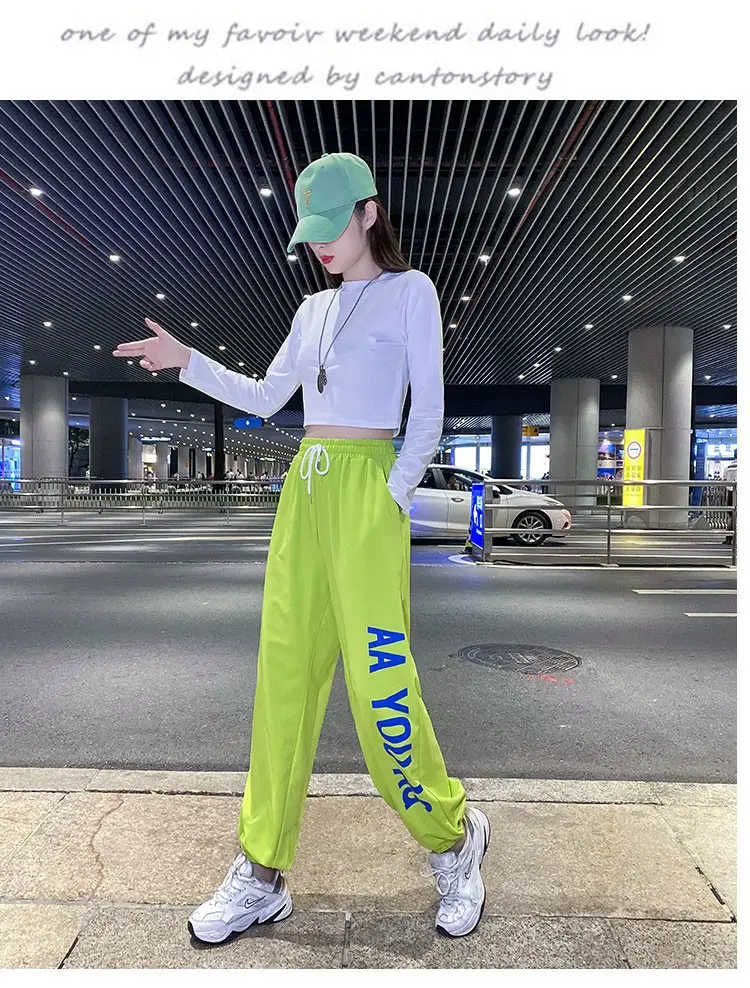 Women Printed Jogger Pants Black Green 2025 Summer — feature 15