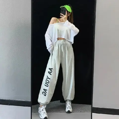 Women Printed Jogger Pants Black Green 2025 Summer - Image 5