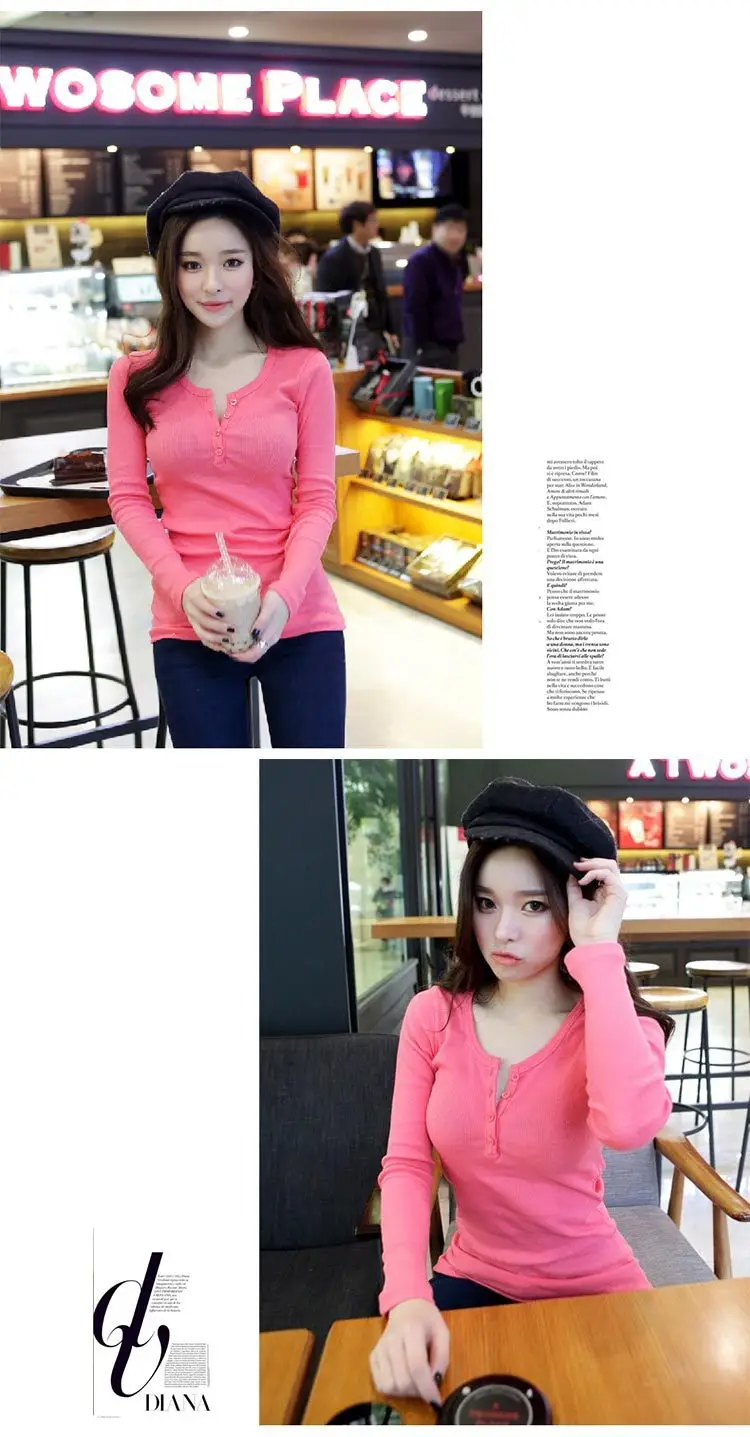 Women Button Top Long Sleeve T-Shirt Black 2025 — feature 11