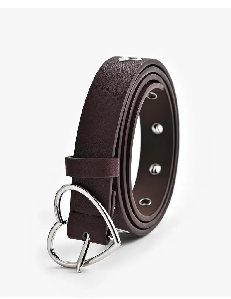 Women's Black Heart Shaped Belt with Hollow Eyes Design — feature 28