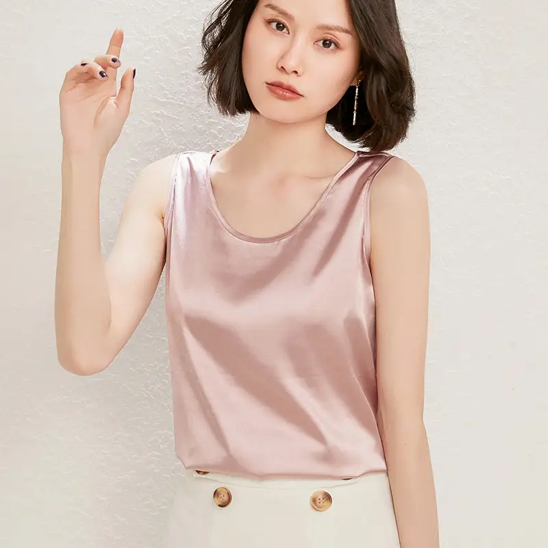 Women's Pink Satin Sleeveless Camisole Top - Image 3