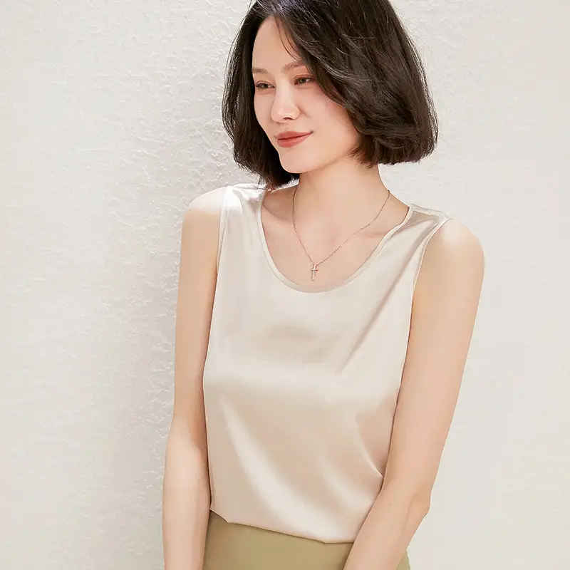 Women's Pink Satin Sleeveless Camisole Top - Image 4