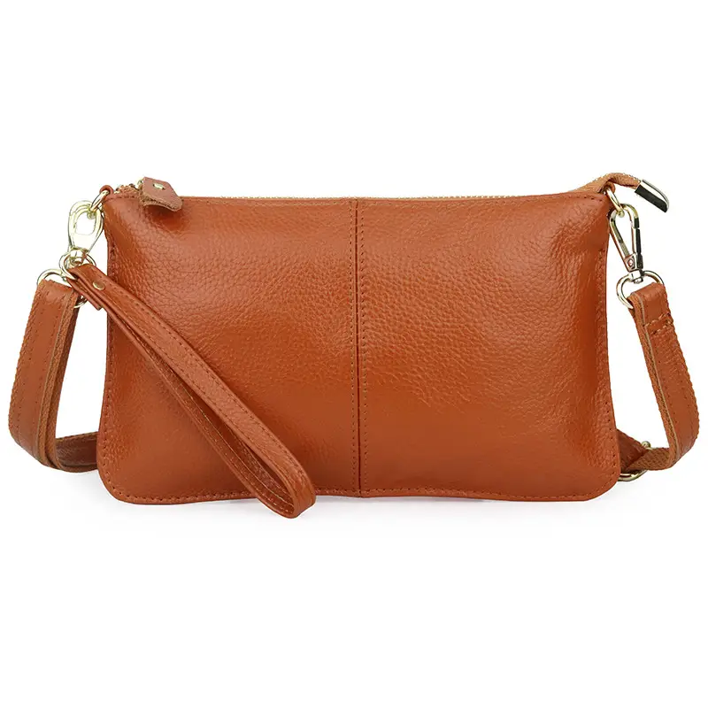 Women's Genuine Leather Crossbody Bag Brown - Image 12