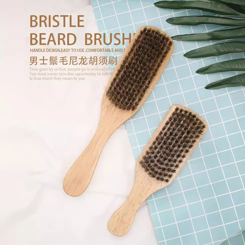 Men's Bristle Nylon Beard Brush for Broken Hair Cleaning - Image 3