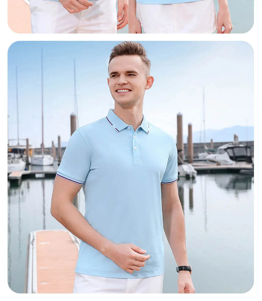 Men Mint Green Polo Shirt with Red Trim — feature 16