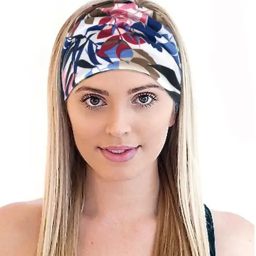Women's Printed Elastic Headband with Wide Bristle - Image 26