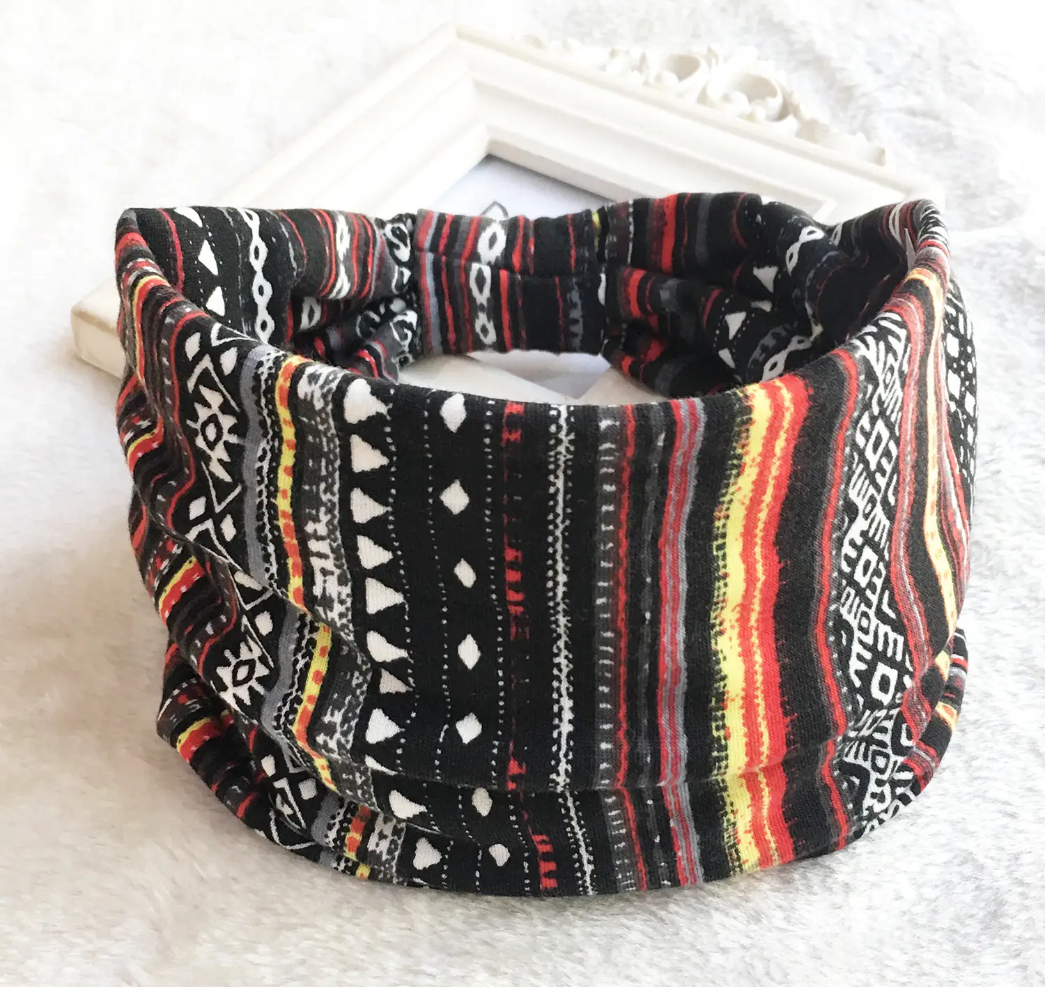 Women's Printed Elastic Headband with Wide Bristle - Image 10