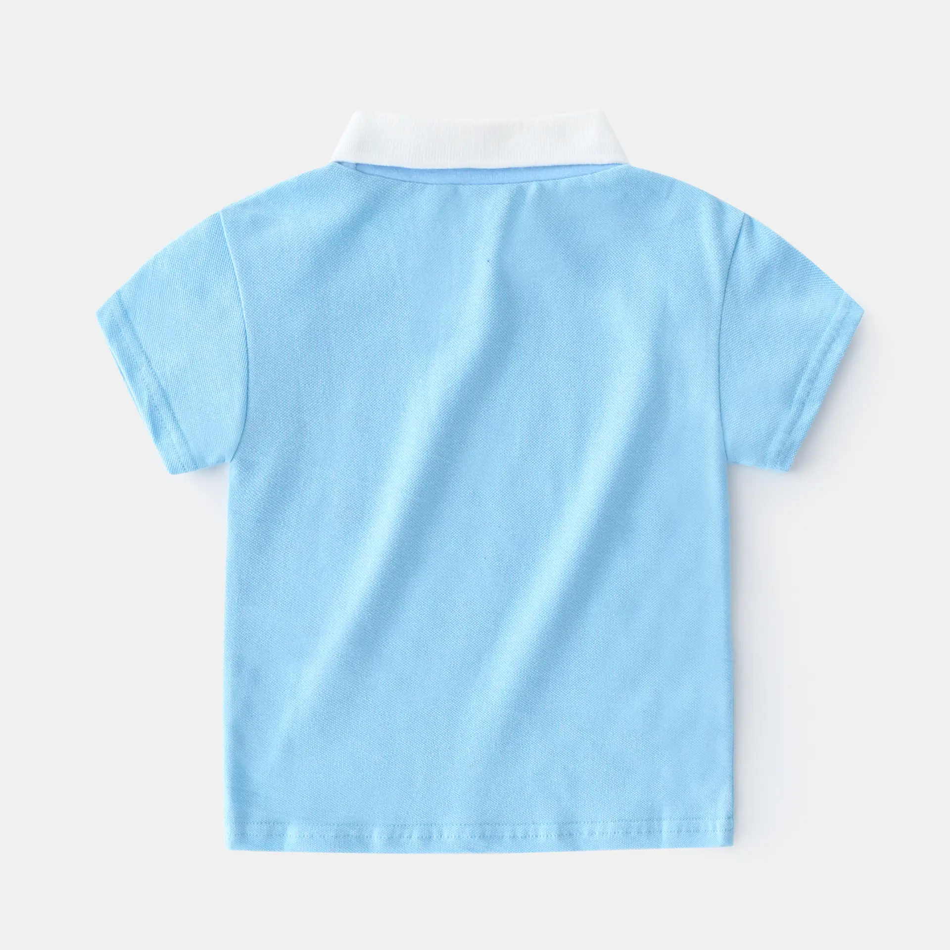 Blue Boys' Lapel T-Shirt with Panda Print - Image 6