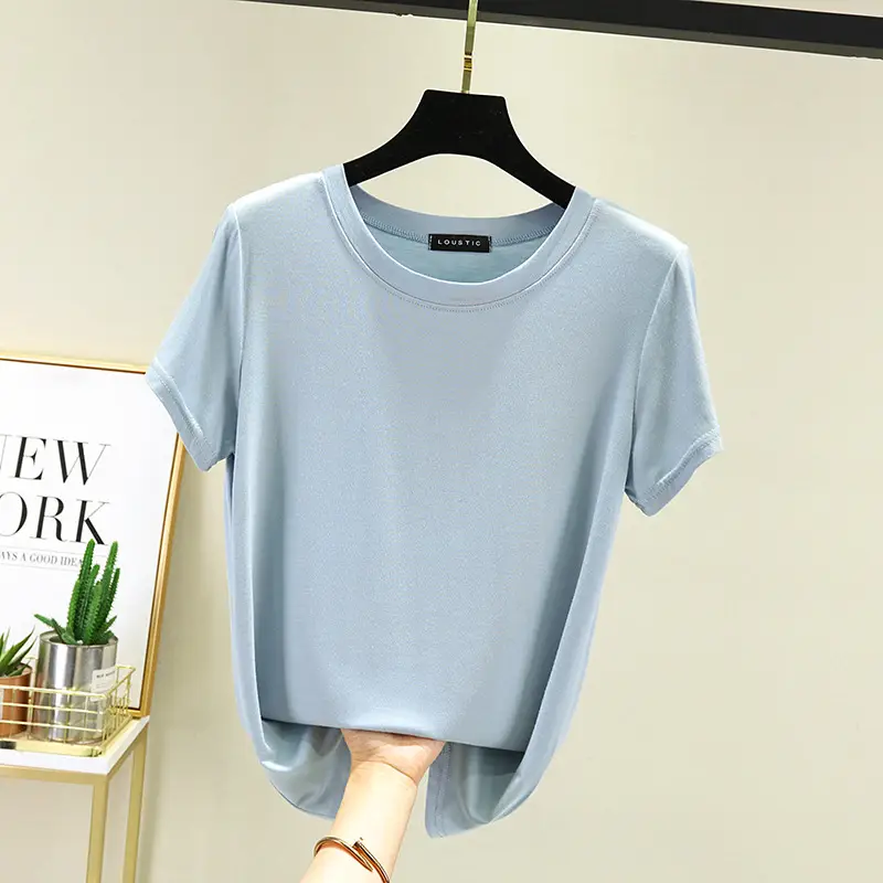 Women's Modal T-Shirt Summer Loose Fit Round Neck - Image 14