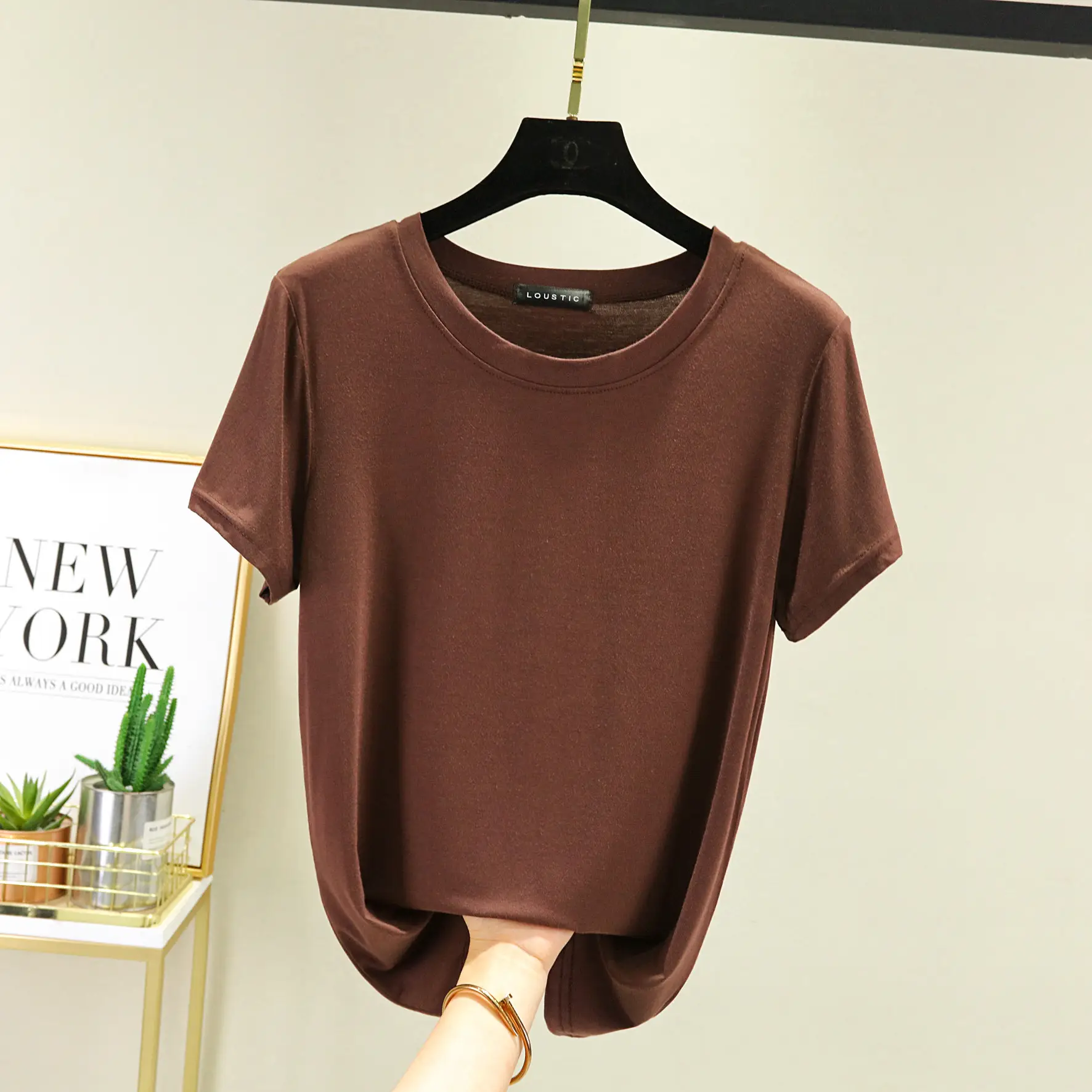 Women's Modal T-Shirt Summer Loose Fit Round Neck - Image 10