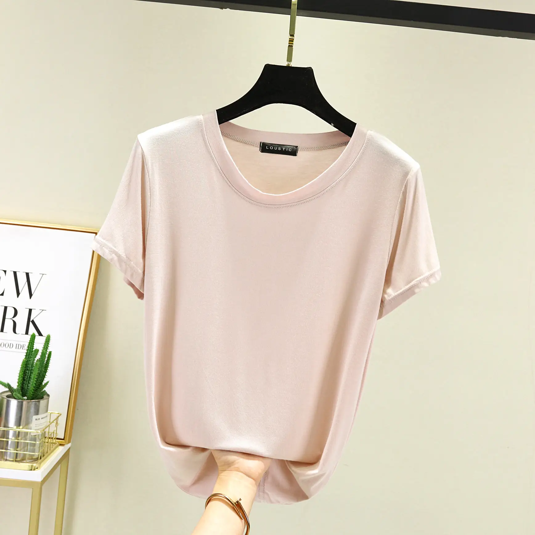Women's Modal T-Shirt Summer Loose Fit Round Neck - Image 5