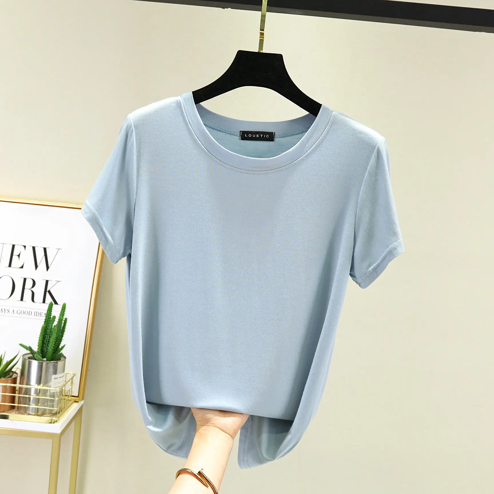 Women's Modal T-Shirt Summer Loose Fit Round Neck - Image 9