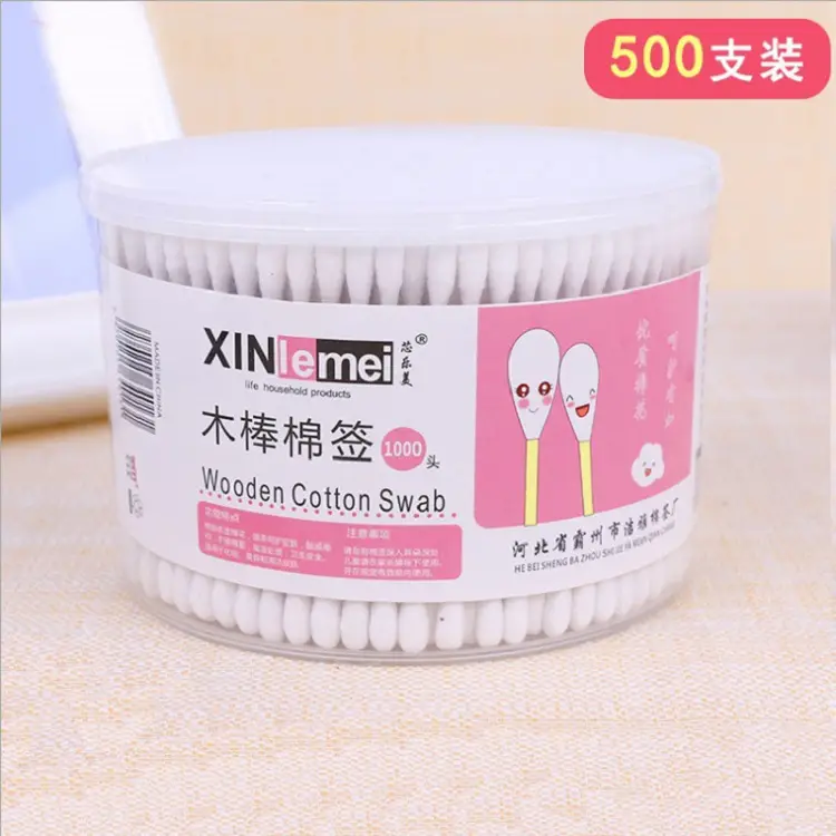500 Pack Wooden Cotton Swabs Double Headed Makeup Remover