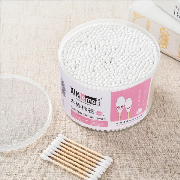500 Pack Wooden Cotton Swabs Double Headed Makeup Remover