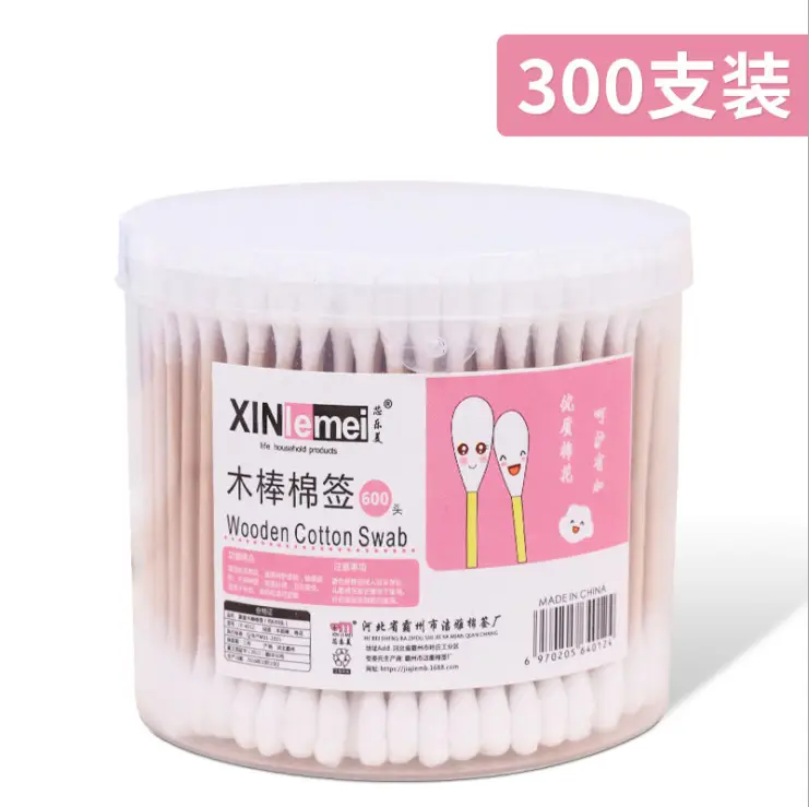 500 Pack Wooden Cotton Swabs Double Headed Makeup Remover