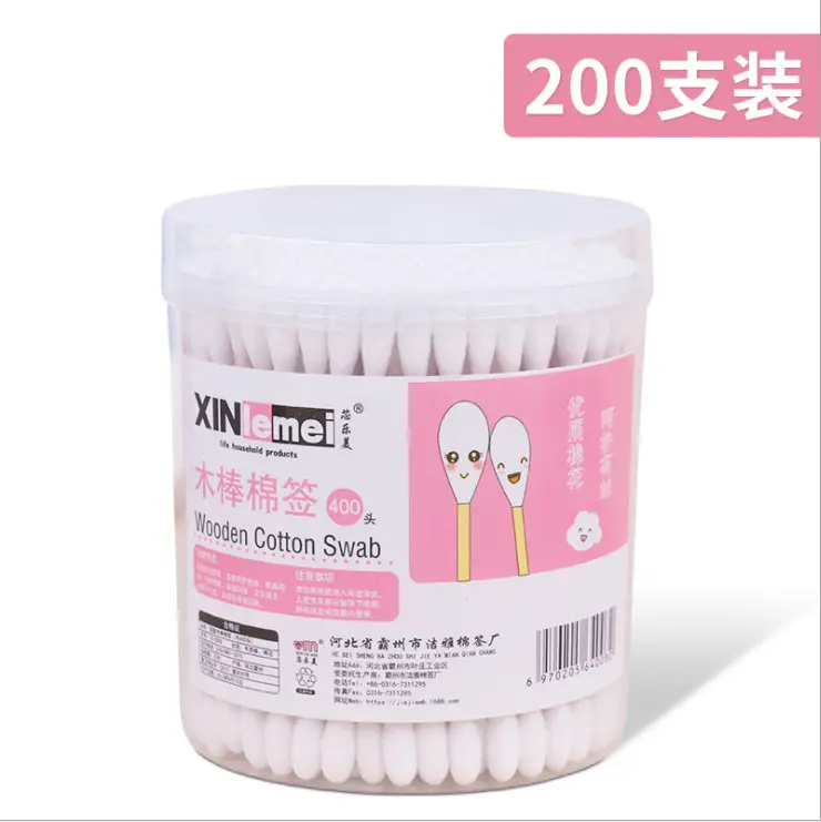 500 Pack Wooden Cotton Swabs Double Headed Makeup Remover