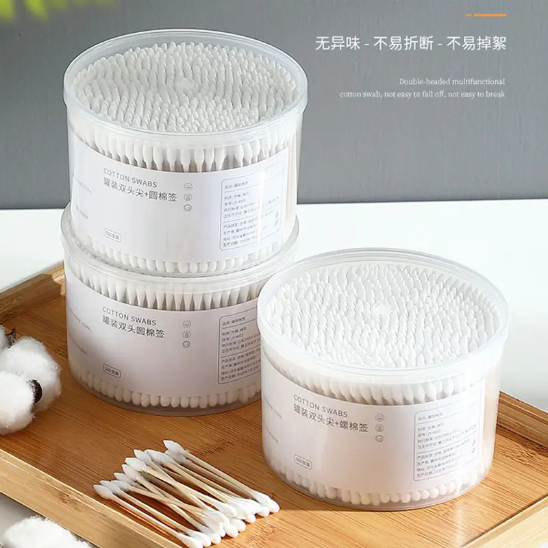 500 Pack Wooden Cotton Swabs Double Headed Makeup Remover