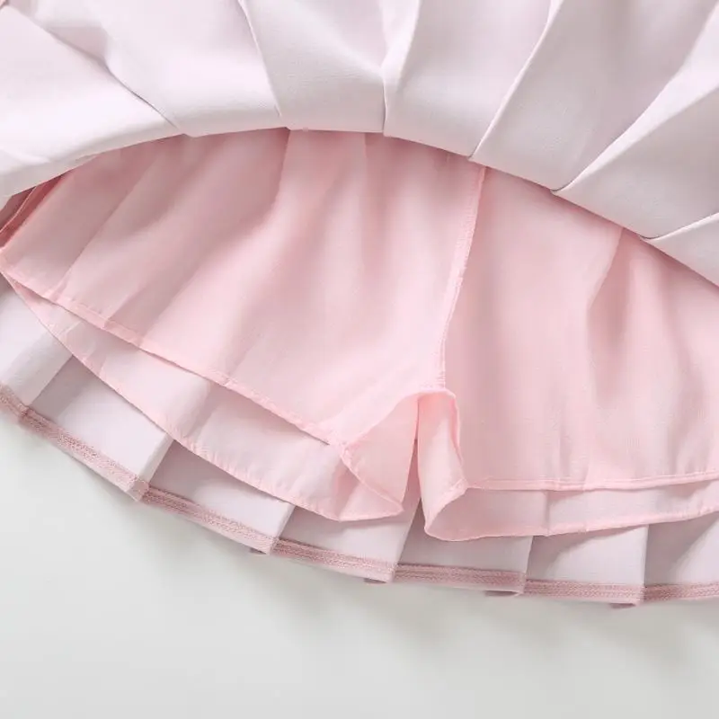 Girls Navy Blue Pleated Skirt Summer Wear - Image 7