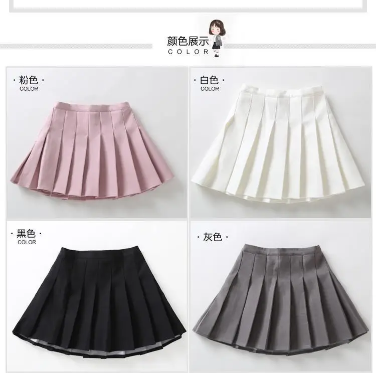 Girls Navy Blue Pleated Skirt Summer Wear — feature 1