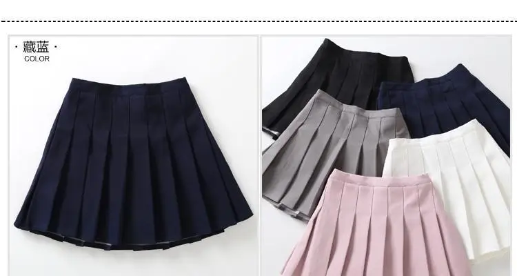 Girls Navy Blue Pleated Skirt Summer Wear — feature 2