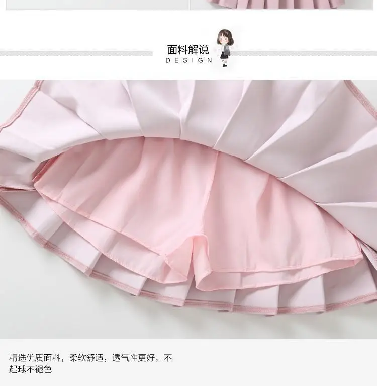 Girls Navy Blue Pleated Skirt Summer Wear — feature 3