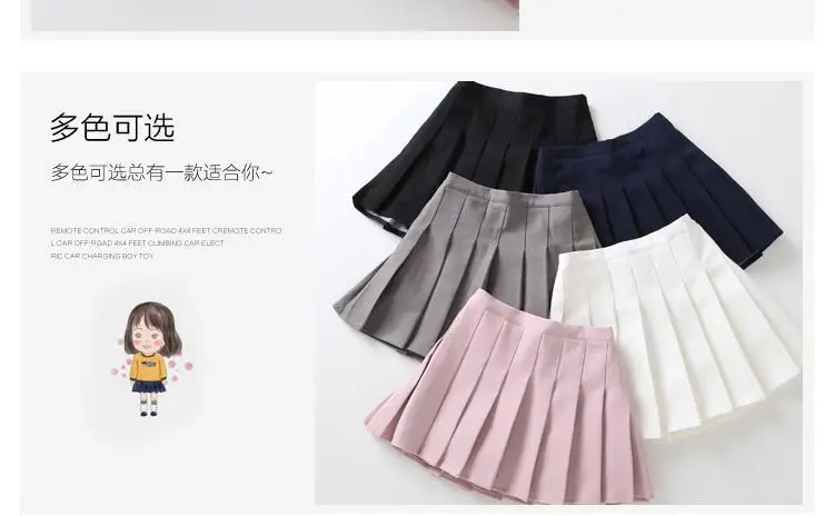 Girls Navy Blue Pleated Skirt Summer Wear — feature 7