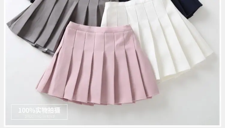 Girls Navy Blue Pleated Skirt Summer Wear — feature 9