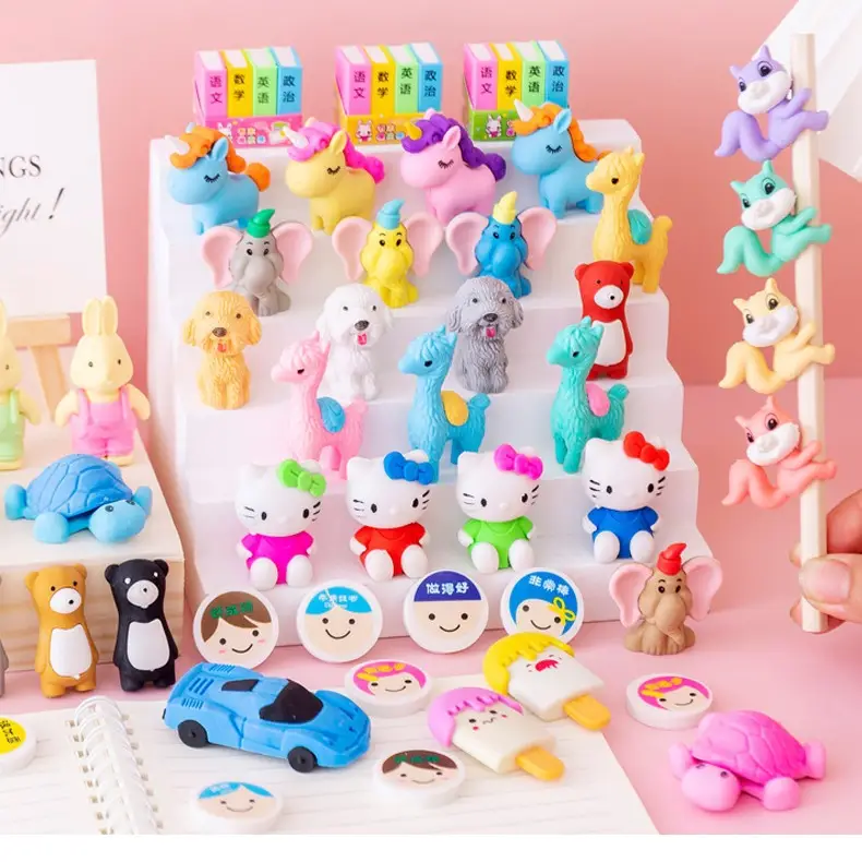 T-Card Eraser Creative Cute Animal Shape Removable Small Eraser Kindergarten Student Pencil Eraser