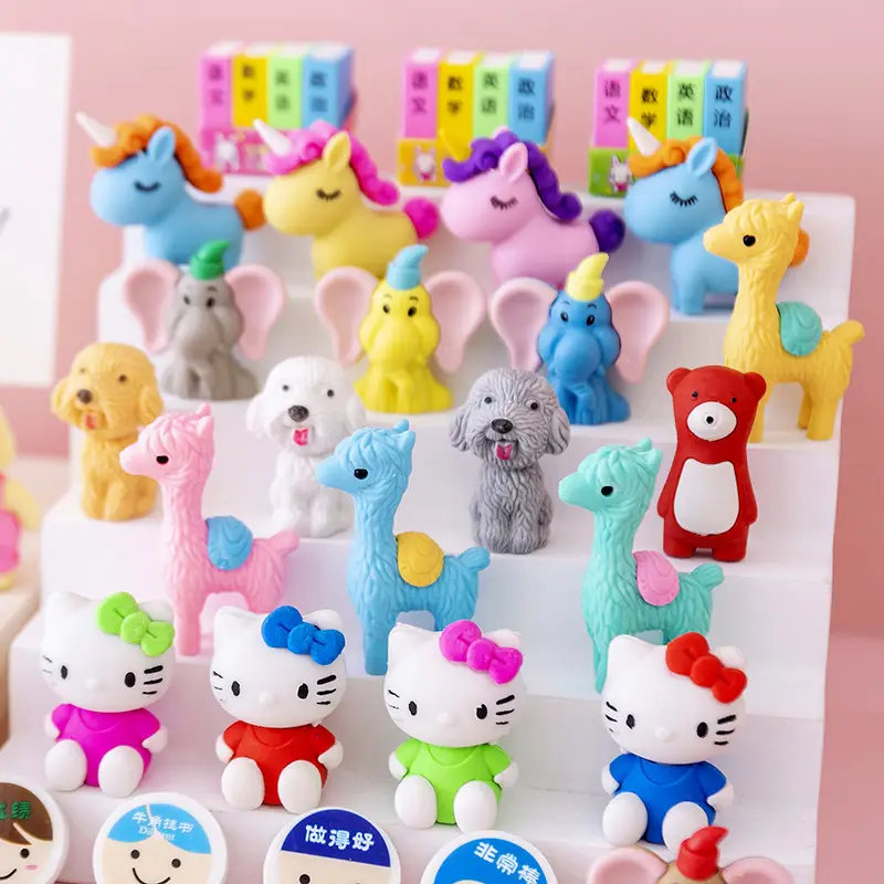 T-Card Eraser Creative Cute Animal Shape Removable Small Eraser Kindergarten Student Pencil Eraser