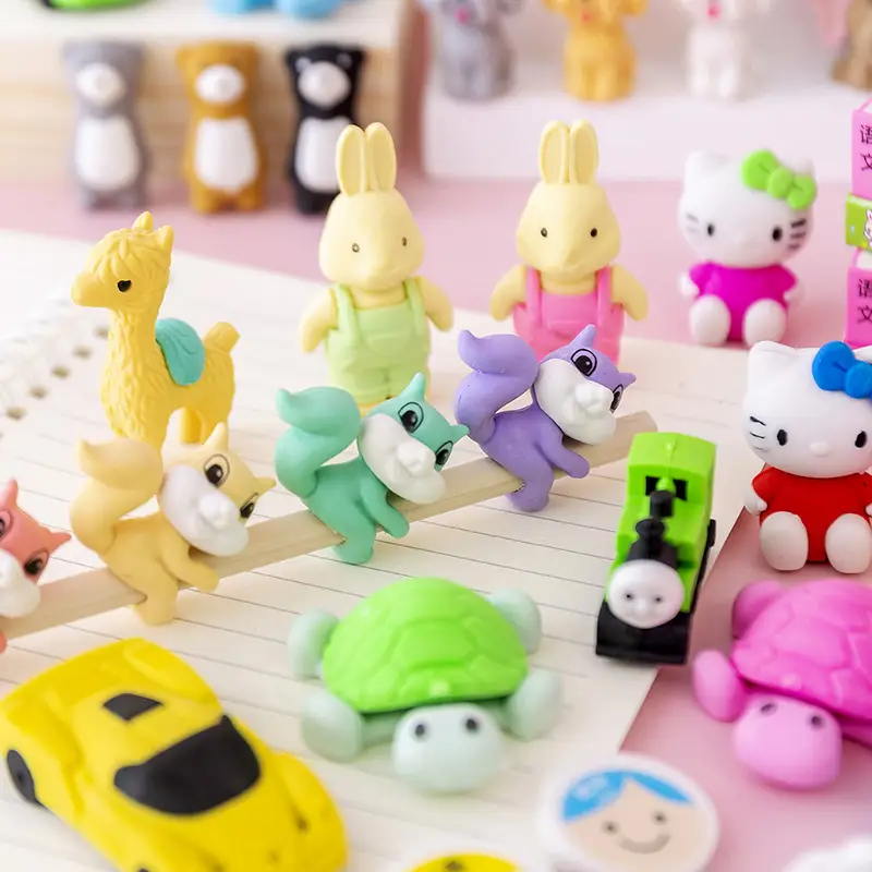 T-Card Eraser Creative Cute Animal Shape Removable Small Eraser Kindergarten Student Pencil Eraser
