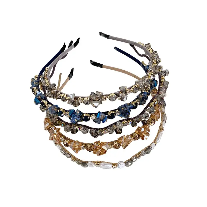 Korean Wave Crystal Pearl Bridal Headband Set - Image 10