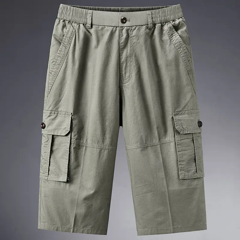 Men's Olive Green Cargo Pants with 4 Pocket Design - Image 7
