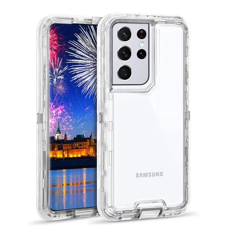 Transparent 3-In-1 Mobile Phone Case for Samsung S24 S22 S21 S20 Ultra S23 Plus - Image 7