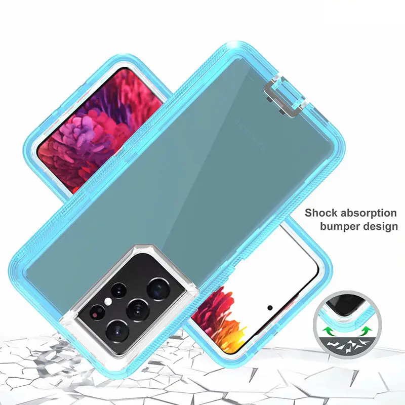 Transparent 3-In-1 Mobile Phone Case for Samsung S24 S22 S21 S20 Ultra S23 Plus — feature 12