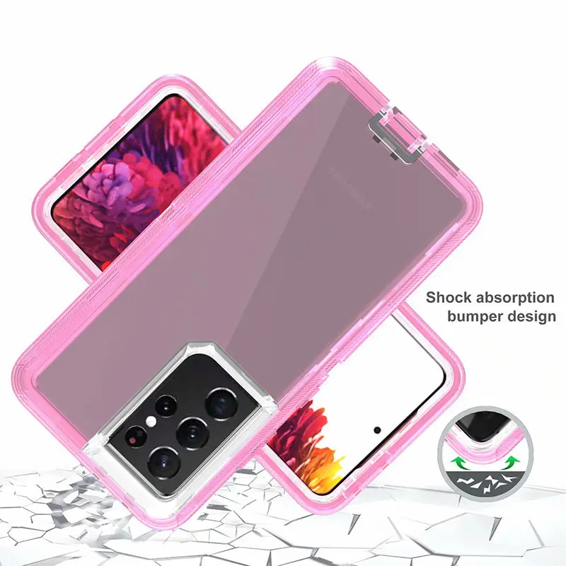 Transparent 3-In-1 Mobile Phone Case for Samsung S24 S22 S21 S20 Ultra S23 Plus — feature 14