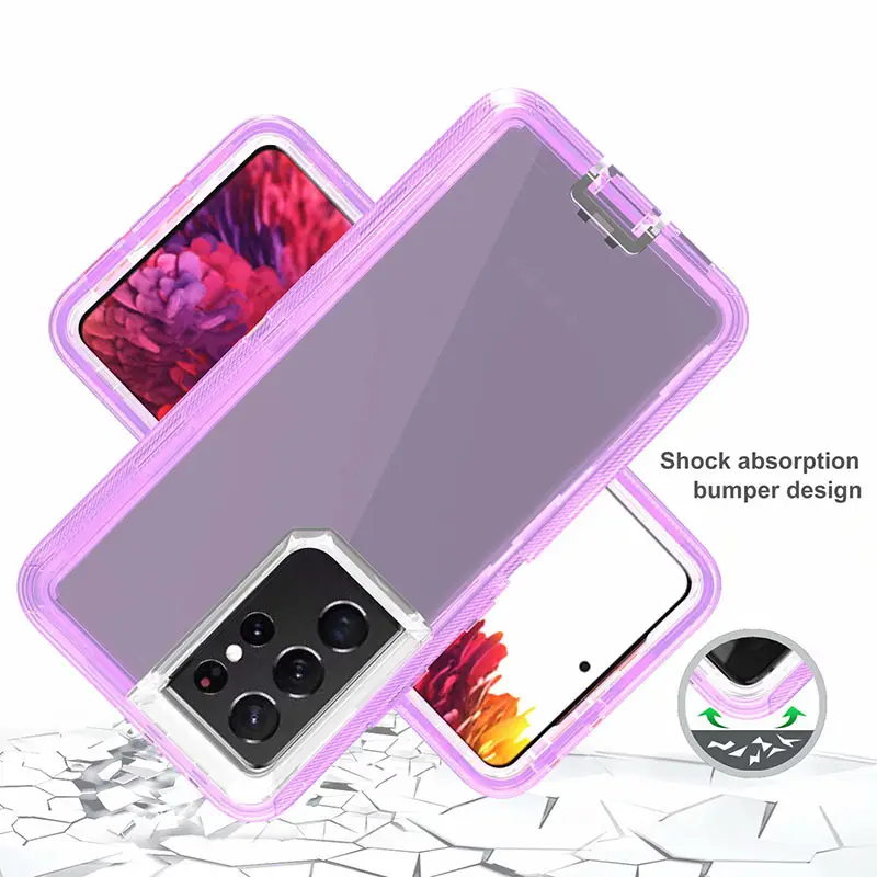 Transparent 3-In-1 Mobile Phone Case for Samsung S24 S22 S21 S20 Ultra S23 Plus — feature 16