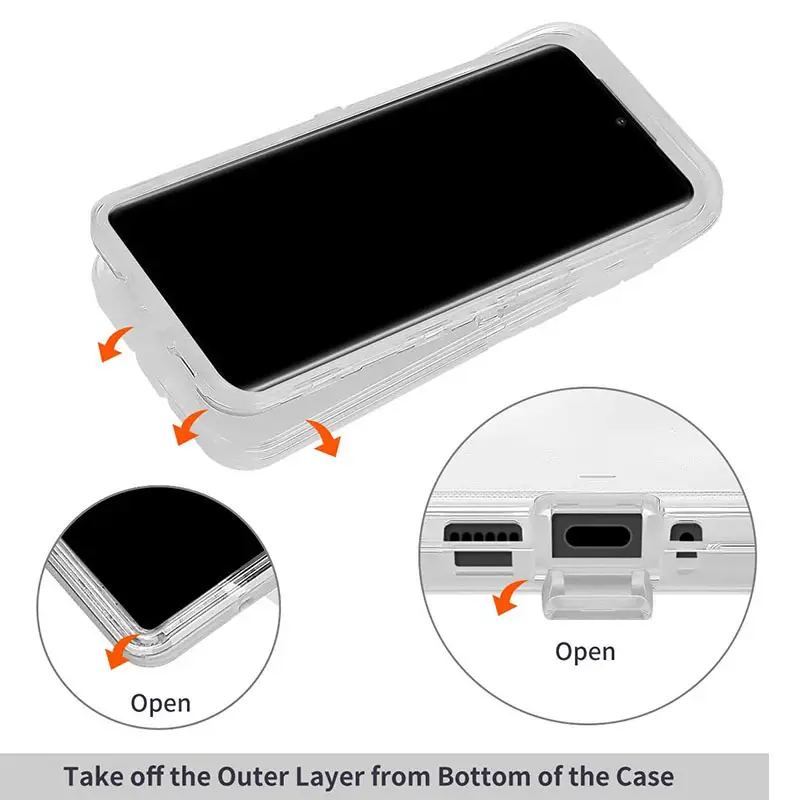 Transparent 3-In-1 Mobile Phone Case for Samsung S24 S22 S21 S20 Ultra S23 Plus — feature 18