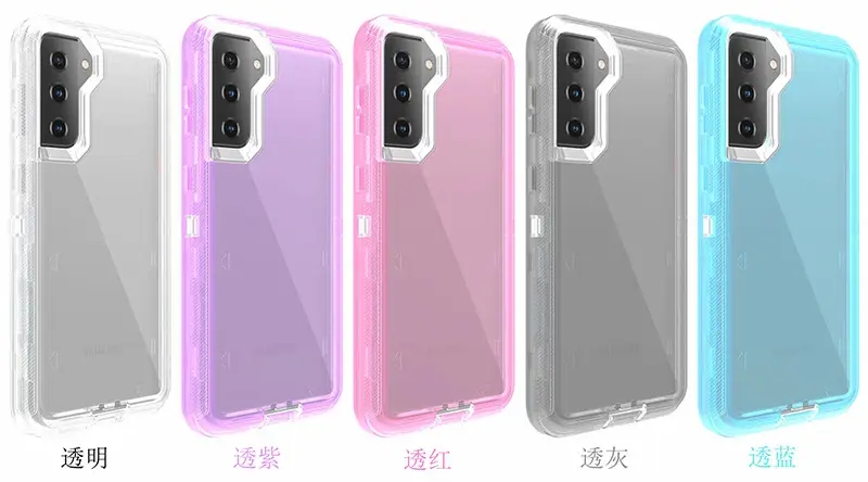 Transparent 3-In-1 Mobile Phone Case for Samsung S24 S22 S21 S20 Ultra S23 Plus — feature 4