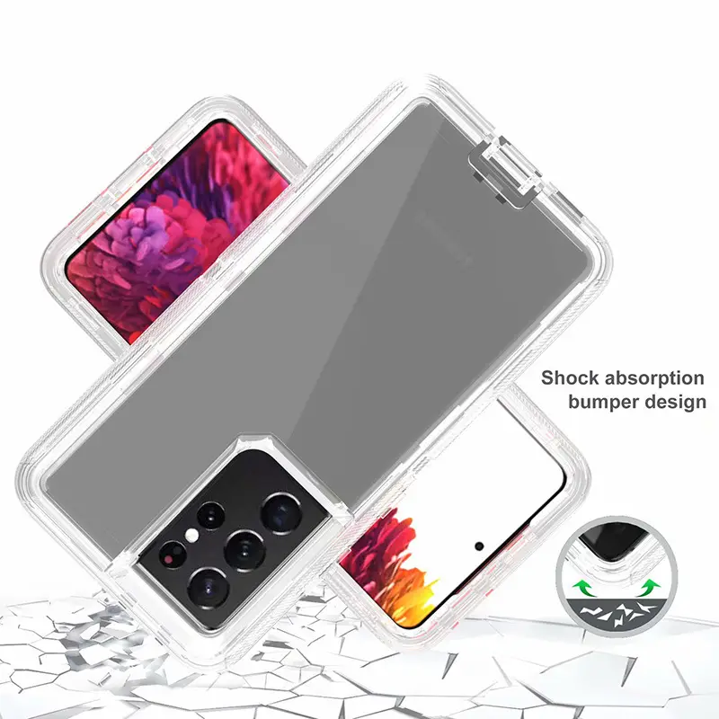 Transparent 3-In-1 Mobile Phone Case for Samsung S24 S22 S21 S20 Ultra S23 Plus — feature 6