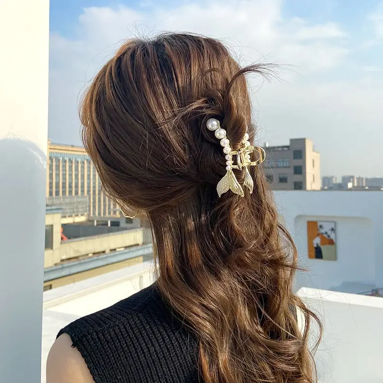 2024 New Metal Hairpin Mermaid Tail Clip Back of the Head Korean Internet Celebrity Temperament Small Shark Clip Hairpin - Image 34