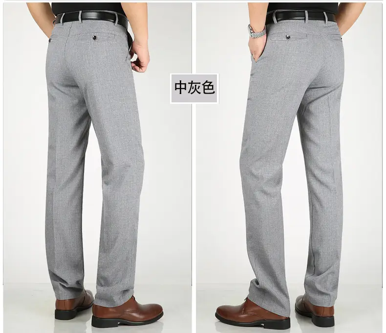 2025 Spring Thin Trousers Business Casual Grey Linen Cotton — feature 11