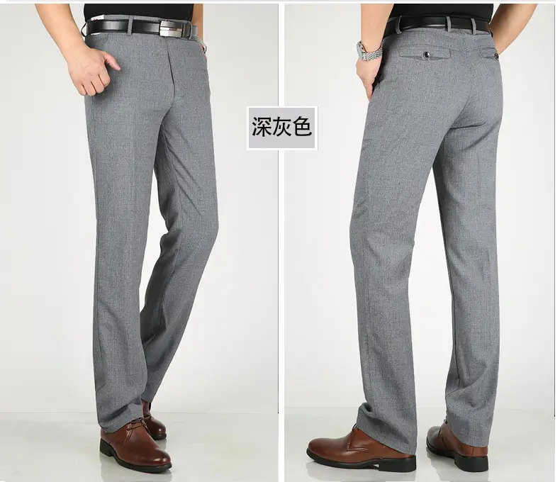 2025 Spring Thin Trousers Business Casual Grey Linen Cotton — feature 9