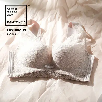 Milk kapok second generation small chest underwear women's No steel ring AB first generation gathered sexy lace adjustable vest bra