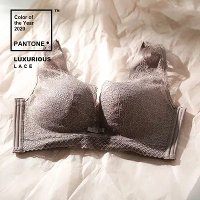 Milk kapok second generation small chest underwear women's No steel ring AB first generation gathered sexy lace adjustable vest bra