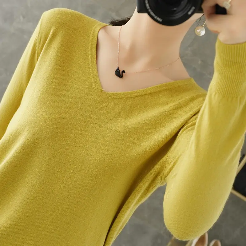 Women V-Neck Pullover Long Sleeve Knit Warm Winter Wear - Image 10