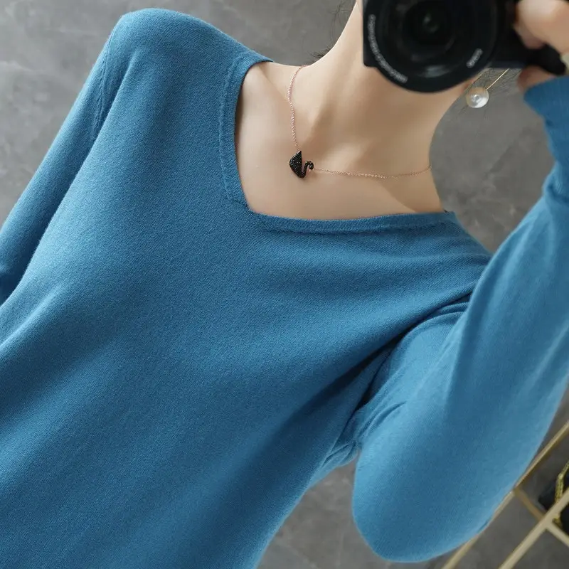 Women V-Neck Pullover Long Sleeve Knit Warm Winter Wear - Image 12