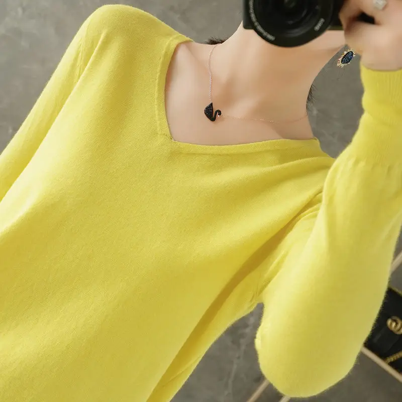 Women V-Neck Pullover Long Sleeve Knit Warm Winter Wear - Image 13