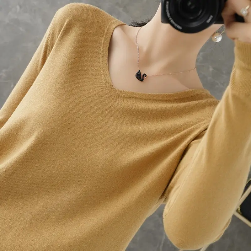 Women V-Neck Pullover Long Sleeve Knit Warm Winter Wear - Image 8