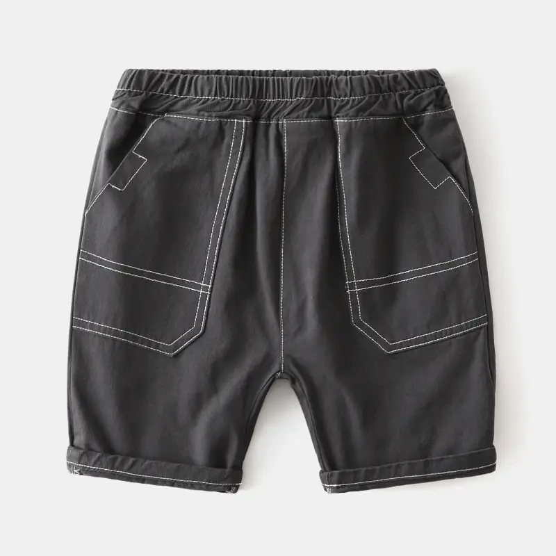 Kids Green Cotton Shorts 2024 Summer Casual Pants - Image 2
