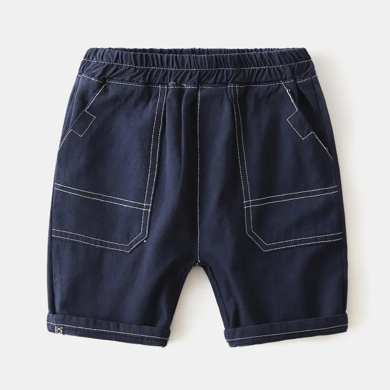 Kids Green Cotton Shorts 2024 Summer Casual Pants - Image 3